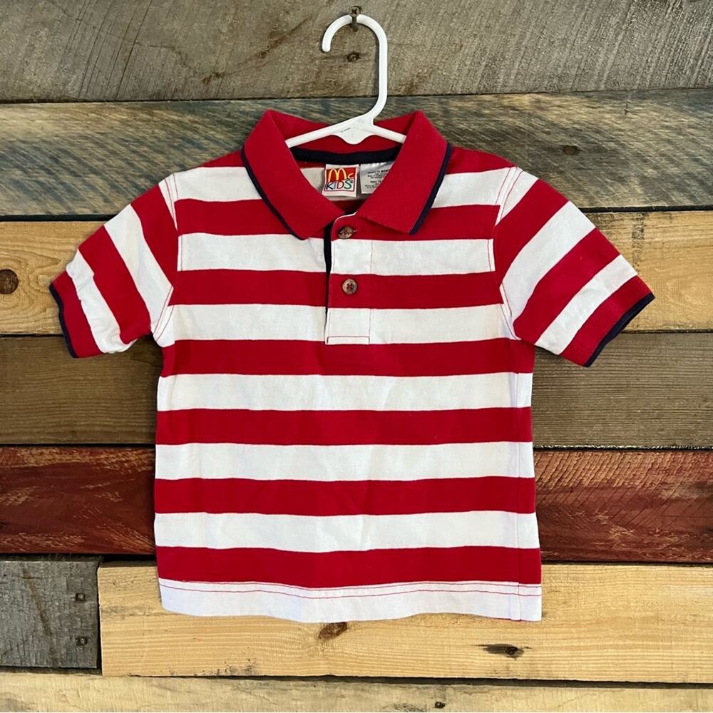 McKids Red And White Stripe‎ Polo Size 12 Months